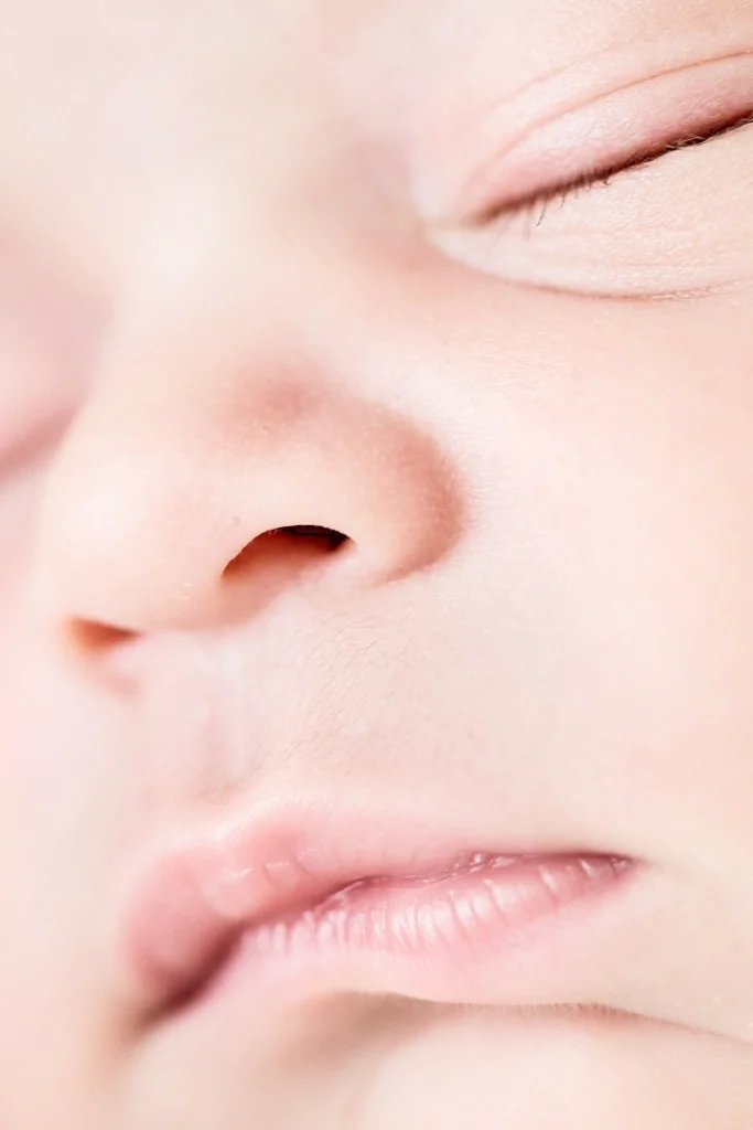 Photographie zoom de visage bébé
